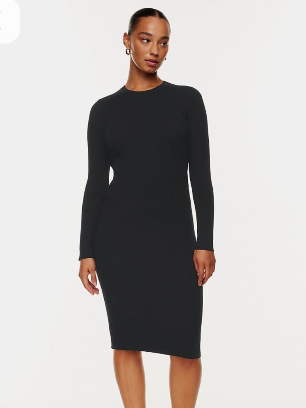 Aritzia Dumas Dress Size XS NWT Black Long Sleeve Black Knit Dress